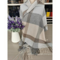 Wholesale moda a cuadros personalizado bufanda de lana chales de lana damas